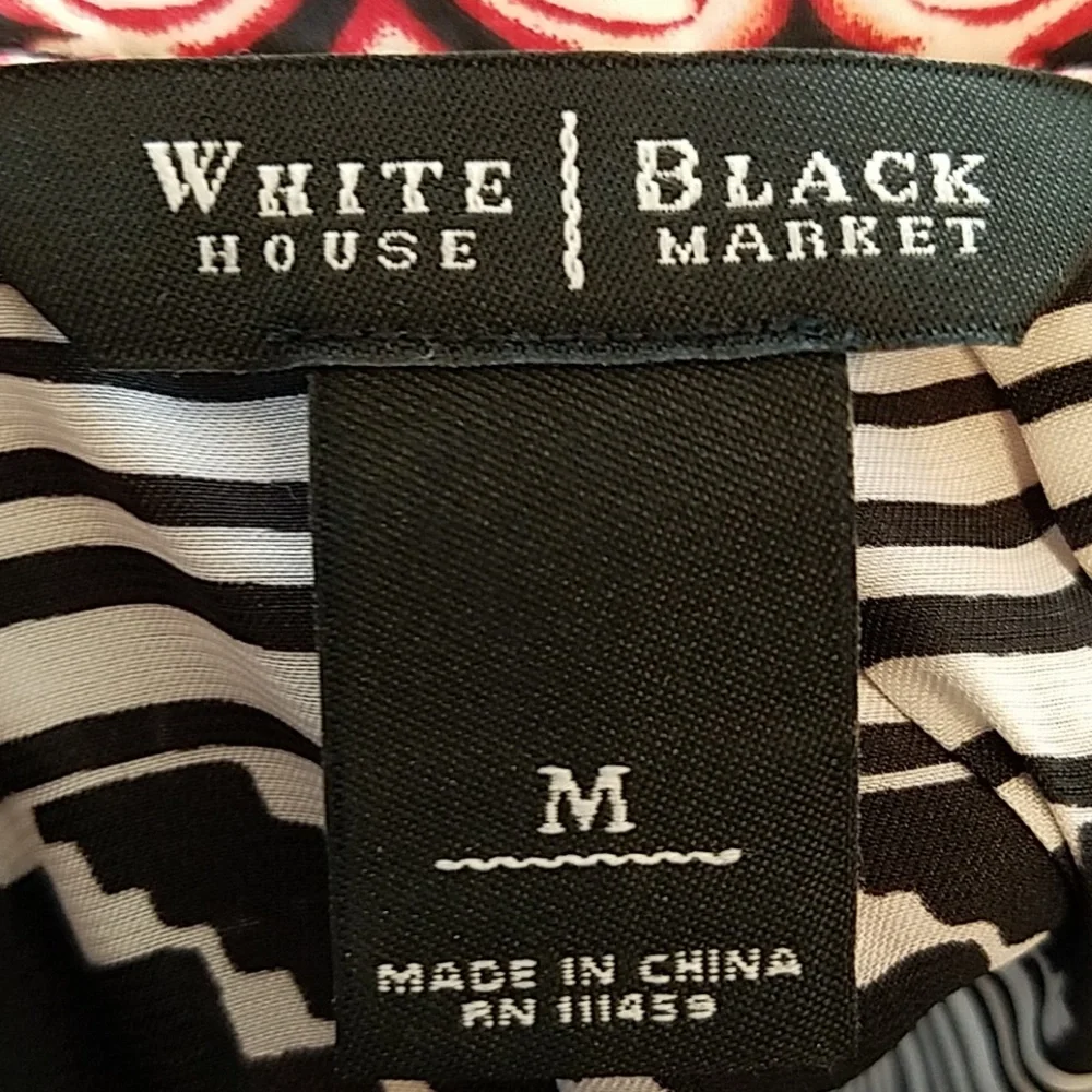 White House Black Market Red and Black Sleeveless Top - Picture 3 of 6